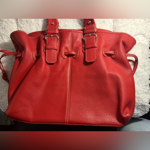 Dooney & Bourke draw string red Handbag- Preloved - Picture 11 of 11